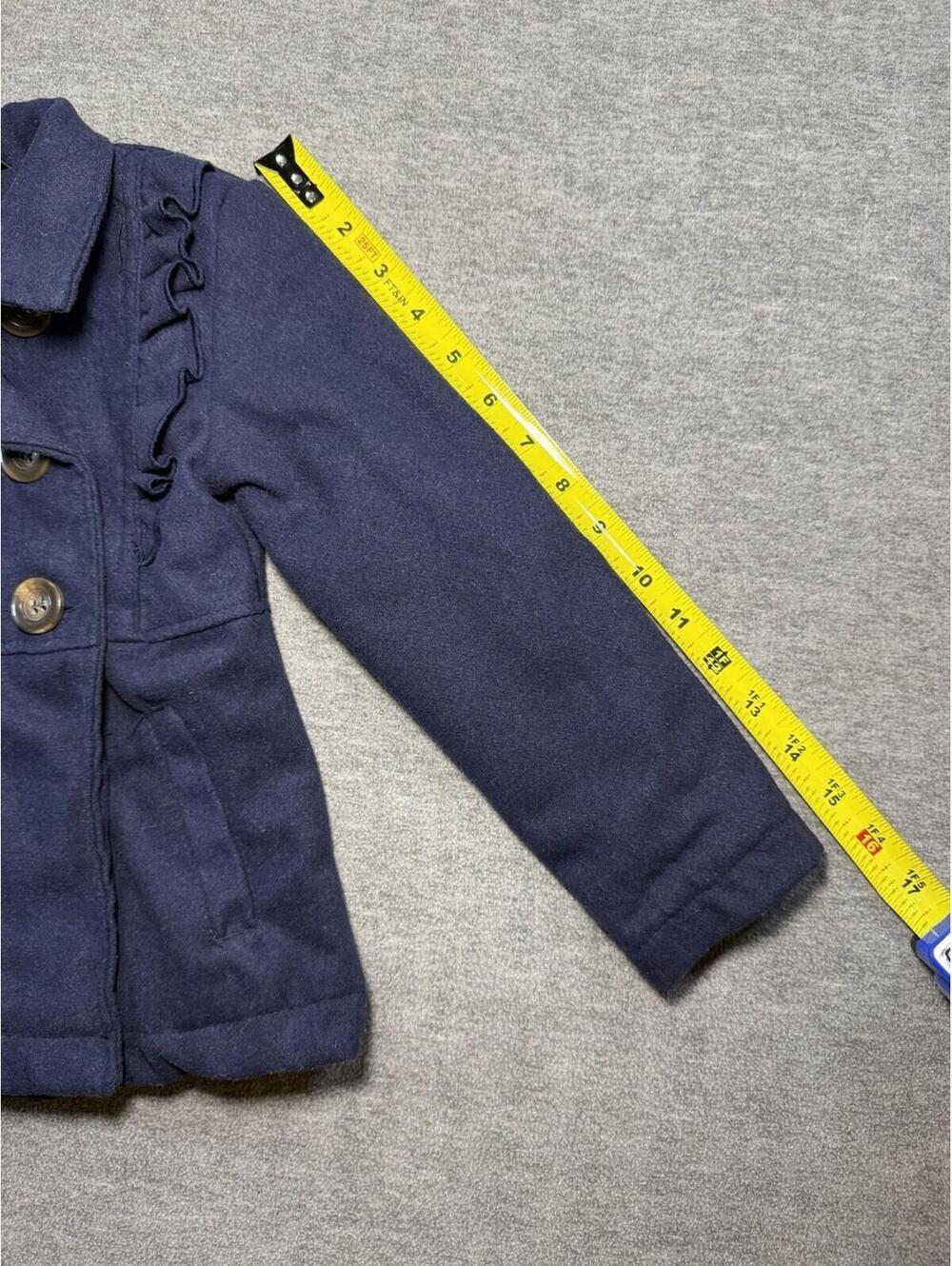 Cherokee Girls Dress Coat-4T/Navy Blue/Buttons/Snap Button/Dressy/Thick - Picture 2 of 11
